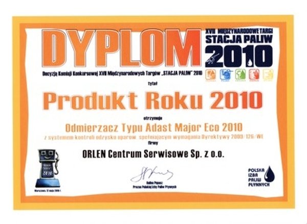 Product of the year 2010 - Stacja paliw 2010